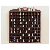 Fun Thimble Collection in a Wooden Cabinet