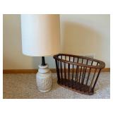 Lamp & Wooden Book Rack