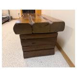 Two Solid Log End Table/Bench