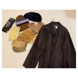Vintage Leather Gloves, Leather/Suede Coat
