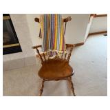 Vintage Rocker Chair & Attractive Wool Blend Afghan