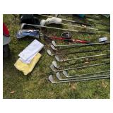 Golf Clubs in A Golf Bag, Ice Bucket, Etc.