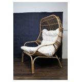 Vintage Rattan Egg Chair with Cushion