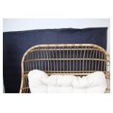 Vintage Rattan Egg Chair with Cushion