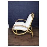 Bamboo Lounge Chair and Ottoman Set with Cushions