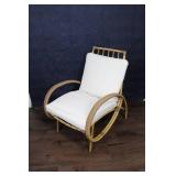 Bamboo Lounge Chair and Ottoman Set with Cushions