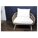 Opalhouse Wicker Chair + Half - White / Linen