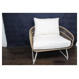 Opalhouse Wicker Chair + Half - White / Linen