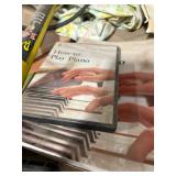 misc home decor  tire pump  how to play piano books