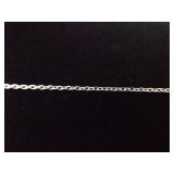 .925 Sterling Silver Faceted Blue Crystal Square Pendant Necklace