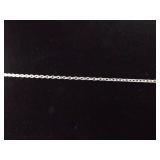 .925 Sterling Silver Faceted Blue Crystal Square Pendant Necklace