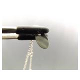 .925 Sterling Silver Faceted Blue Crystal Square Pendant Necklace