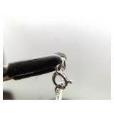 .925 Sterling Silver Sodalite Cabochon Asian Coin Primitive Pendant Necklace