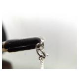 .925 Sterling Silver Sodalite Cabochon Asian Coin Primitive Pendant Necklace