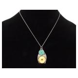 .925 Sterling Silver Primitive Bone Pendant Necklace