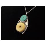 .925 Sterling Silver Primitive Bone Pendant Necklace