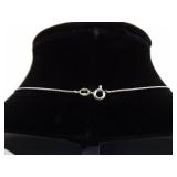 .925 Sterling Silver Acrylic Amber Drop Pendant Necklace