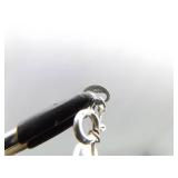 .925 Sterling Silver Acrylic Amber Drop Pendant Necklace