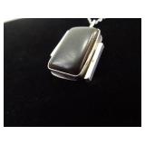 .925 Sterling Silver Primitive Rich Carnelian Pendant Necklace