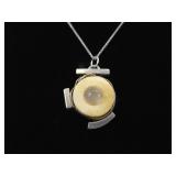 .925 Sterling Silver Primitive Bone Pendant Necklace