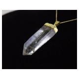 .925 Sterling Silver Vermeil Healing Crystal Pendant Necklace