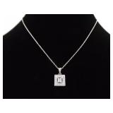 .925 Sterling Silver Zirconia Pendant Necklace