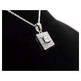 .925 Sterling Silver Zirconia Pendant Necklace