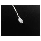 .925 Sterling Silver Faceted Zirconia Drop Dangle Pendant Necklace