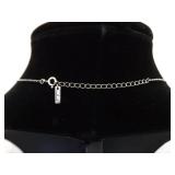 .925 Sterling Silver Faceted Zirconia Drop Dangle Pendant Necklace