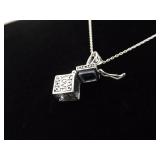 .925 Sterling Silver "FAITH", HOPE, LOVE" Articulated Charm Box Pendant Necklace