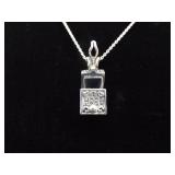 .925 Sterling Silver "FAITH", HOPE, LOVE" Articulated Charm Box Pendant Necklace