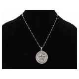 .925 Sterling Silver Celtic Knot Star Pendant Necklace