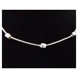 .925 Sterling Silver Square Beaded Rope Necklace