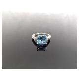 .925 Sterling Silver Topaz Crystal Ring Size 5.5