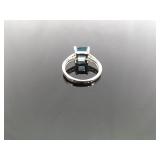 .925 Sterling Silver Topaz Crystal Ring Size 5.5
