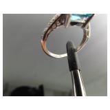 .925 Sterling Silver Topaz Crystal Ring Size 5.5