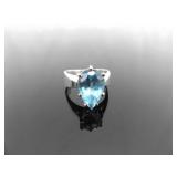 .925 Sterling Silver Topaz Crystal Ring Size 7