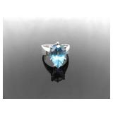 .925 Sterling Silver Topaz Crystal Ring Size 7