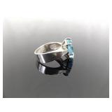 .925 Sterling Silver Topaz Crystal Ring Size 7