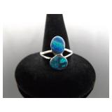 .925 Sterling Silver Opal Ring Size 7.75