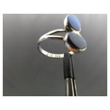 .925 Sterling Silver Opal Ring Size 7.75