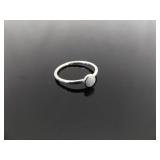 .925 Sterling Silver Opal Cabochon Ring Size 6.5