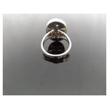 .925 Sterling Silver Ancient Asian Pottery Shard Ring Size 7.5