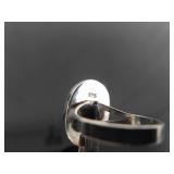 .925 Sterling Silver Ancient Asian Pottery Shard Ring Size 7.5