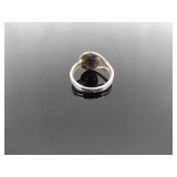 .925 Sterling Silver Lapis Lazuli Cabochon Ring Size 4.5