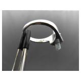 .925 Sterling Silver Jade Bar Ring Size 8