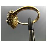 .925 Sterling Silver Emerald Crystal Vermeil Ring Size 8