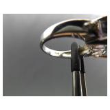 .925 Sterling Silver Amethyst Crystal Ring Size 7