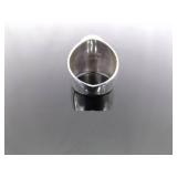 .925 Sterling Silver Red Amber Ring Size 6.5