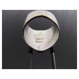 .925 Sterling Silver Red Amber Ring Size 6.5